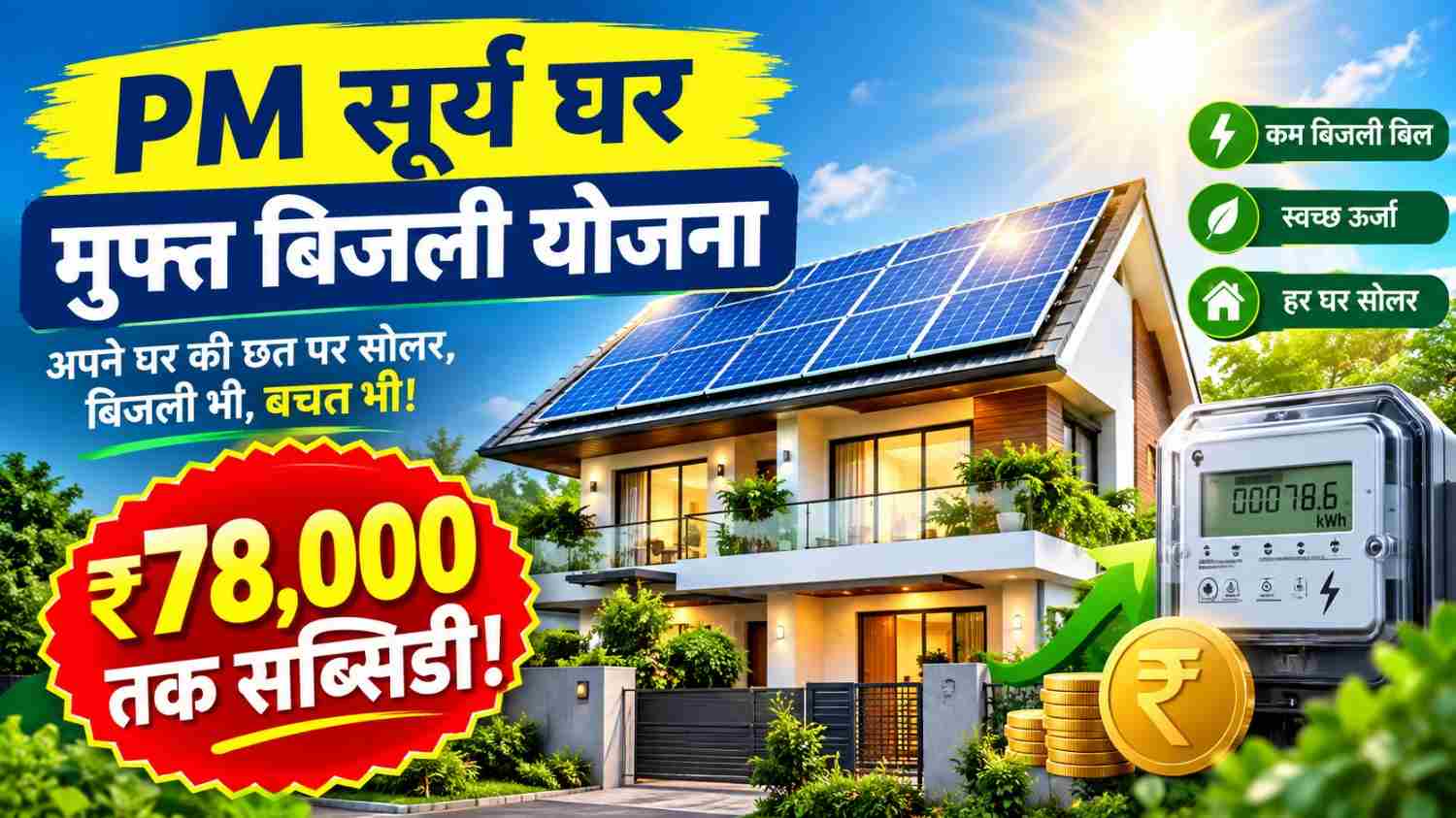 PM सूर्य घर योजना: ₹78,000 सब्सिडी का पूरा लाभ कैसे लें