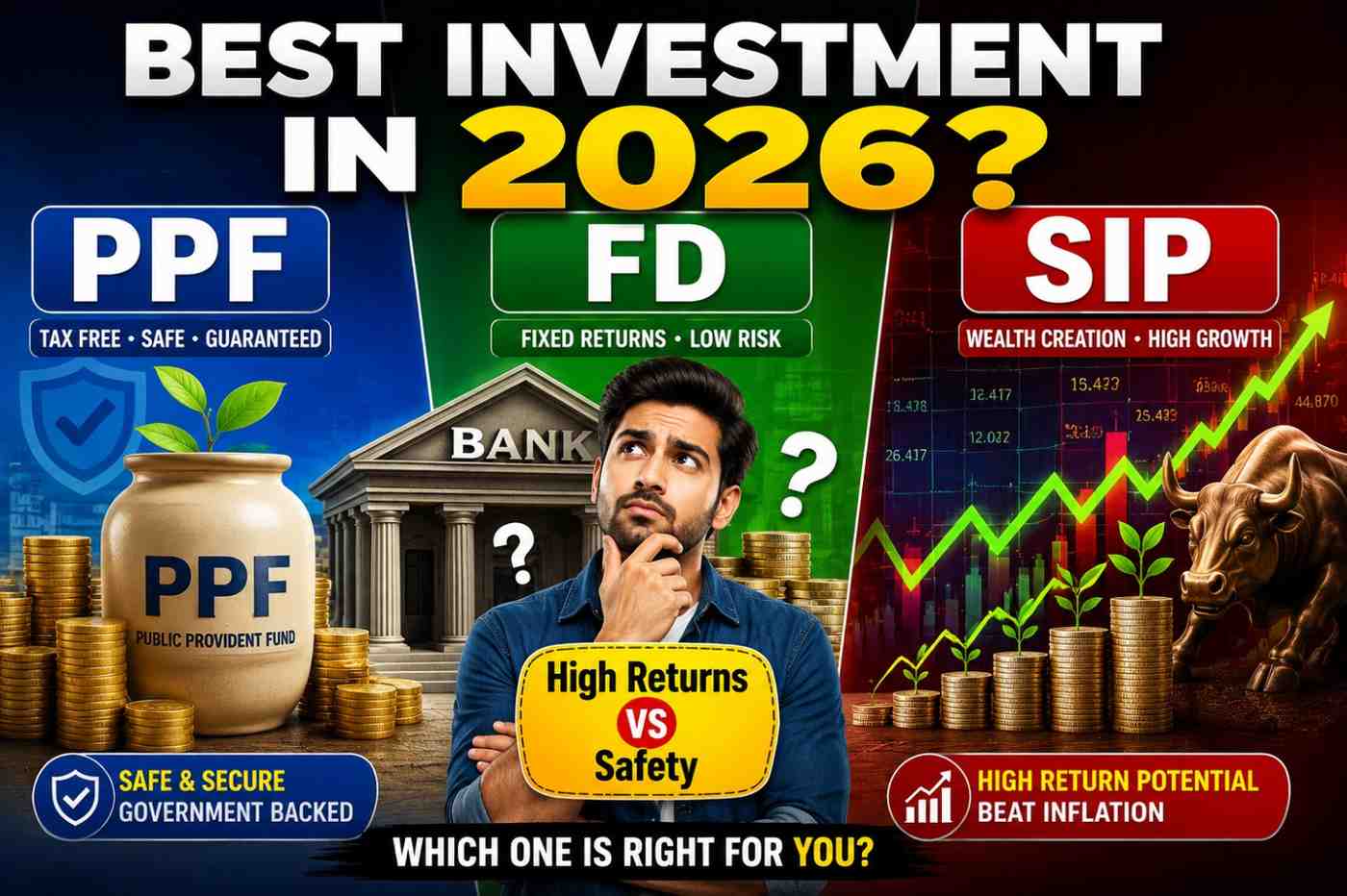 PPF vs Fixed Deposit vs SIP: Best Investment Choice for 2026