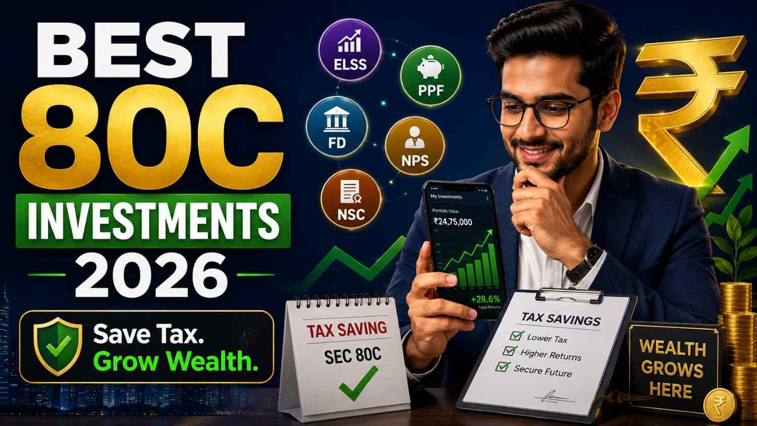 Best Tax Saving Investments in India Under 80C in 2026